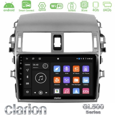 Clarion GL500 Series 8Core Android ClarionOS 4+64GB Toyota Corolla 2008-2010 Navigation Multimedia Tablet 9"
