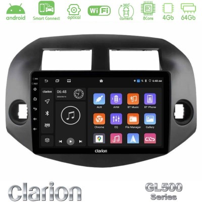 Clarion GL500 Series 8Core Android ClarionOS 4+64GB Toyota Rav4 2006-2012 Navigation Multimedia Tablet 10"
