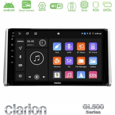 Clarion GL500 Series 8Core Android ClarionOS 4+64GB Toyota RAV4 2019-2023 Navigation Multimedia Tablet 10"