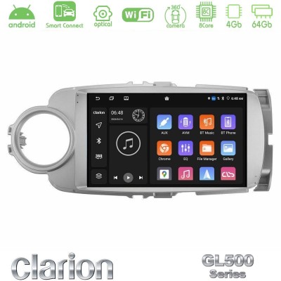 Clarion GL500 Series 8Core Android ClarionOS 4+64GB Toyota Yaris Navigation Multimedia Tablet 9"