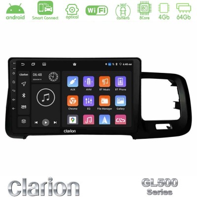 Clarion GL500 Series 8Core Android ClarionOS 4+64GB Volvo S60 2010-2018 Navigation Multimedia Tablet 9"