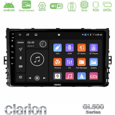 Clarion GL500 Series 8Core Android ClarionOS 4+64GB VW MQB 2017- Navigation Multimedia Tablet 9"
