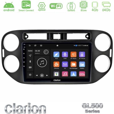 Clarion GL500 Series 8Core Android ClarionOS 4+64GB VW Tiguan Navigation Multimedia Tablet 9" (23mm alarm button)