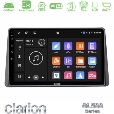 Clarion GL500 Series 8Core Android ClarionOS 4+64GB Dacia Duster 2023-2024 Navigation Multimedia Tablet 10"