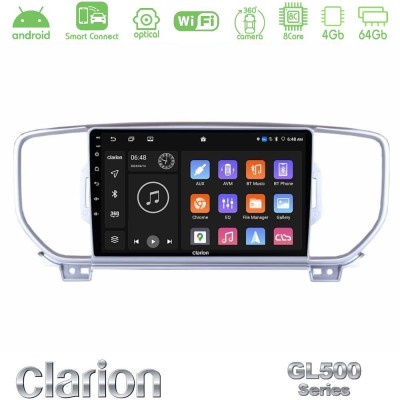 Clarion GL500 Series 8Core Android ClarionOS 4+64GB Kia Sportage 2016-2018 Navigation Multimedia Tablet 9"