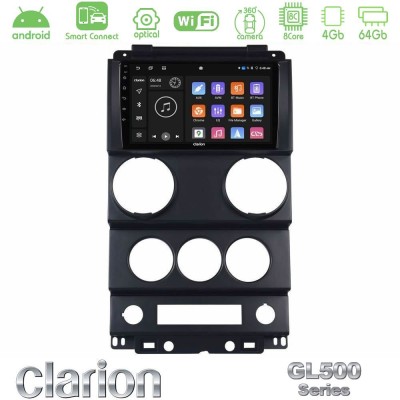 Clarion GL500 Series 8Core Android ClarionOS 4+64GB Jeep Wrangler 2Door 2008-2010 Navigation Multimedia Tablet 9"