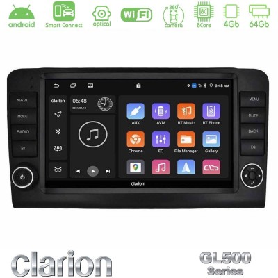 Clarion GL500 Series 8Core Android ClarionOS 4+64GB Mercedes ML/GL Class W164 2006-2011 Navigation Multimedia Tablet 9" (OEM Loo