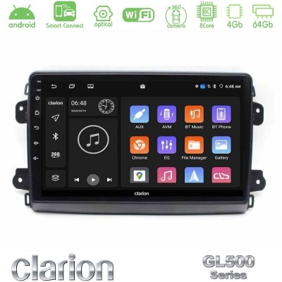 Clarion GL500 Series 8Core Android ClarionOS 4+64GB Citroen/Fiat/Opel Navigation Multimedia Tablet 9"