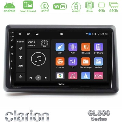 Clarion GL500 Series 8Core Android ClarionOS 4+64GB Renault Express 2020-2025 Navigation Multimedia Tablet 9"