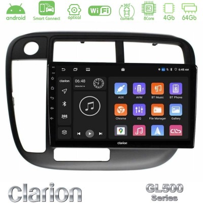 Clarion GL500 Series 8Core Android ClarionOS 4+64GB Honda Civic 1995-2001 Navigation Multimedia Tablet 9"