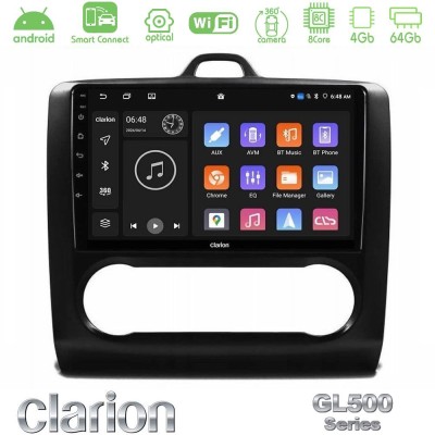 Clarion GL500 Series 8Core Android ClarionOS 4+64GB Ford Focus Auto AC Navigation Multimedia Tablet 9" (Μαύρο Χρώμα)