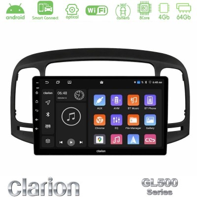 Clarion GL500 Series 8Core Android ClarionOS 4+64GB Hyundai Accent 2006-2011 Navigation Multimedia Tablet 9"
