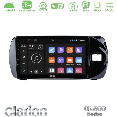 Clarion GL500 Series 8Core Android ClarionOS 4+64GB Toyota Yaris (Vitz) 2015-2020 RHD Navigation Multimedia Tablet 9"