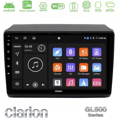 Clarion GL500 Series 8Core Android ClarionOS 4+64GB Fiat Ducato/Citroen Jumper/Peugeot Boxer 2011-2021 Navigation Multimedia Tab