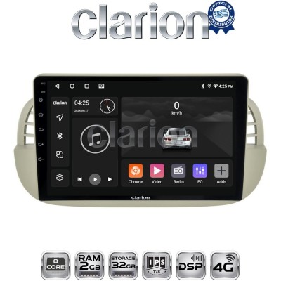 CLARION GL71315 Οθόνη OEM Multimedia Αυτοκινήτου για Fiat 500 2007 2016 (CarPlay/AndroidAuto/BT/GPS/WIFI/GPRS)