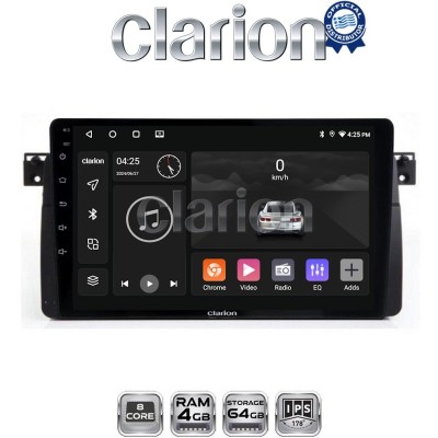 CLARION GL52052 Οθόνη OEM Multimedia Αυτοκινήτου για BMW Σειρά 3 (E46) 19982005 (CarPlay/AndroidAuto/BT/GPS/WIFI/GPRS)