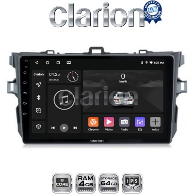 CLARION GL52063 Οθόνη OEM Multimedia Αυτοκινήτου για TOYOTA COROLLA 20062012 (CarPlay/AndroidAuto/BT/GPS/WIFI/GPRS)