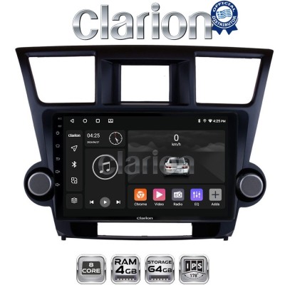 CLARION GL52089 Οθόνη OEM Multimedia Αυτοκινήτου για Toyota Highlander 2008 2015 (CarPlay/AndroidAuto/BT/GPS/WIFI/GPRS)
