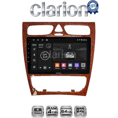 CLARION GL52171W Οθόνη OEM Multimedia Αυτοκινήτου για Mercedes C Class 1999 2004 (Προ Facelift) (CarPlay/AndroidAuto/BT/GPS/WIF