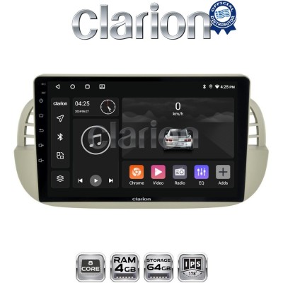CLARION GL52315 Οθόνη OEM Multimedia Αυτοκινήτου για Fiat 500 2007 2016 (CarPlay/AndroidAuto/BT/GPS/WIFI/GPRS)