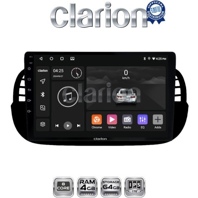 CLARION GL52315B Οθόνη OEM Multimedia Αυτοκινήτου για Fiat 500 2007 2016 (CarPlay/AndroidAuto/BT/GPS/WIFI/GPRS)