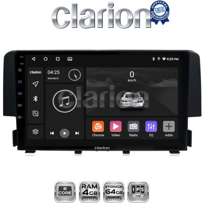CLARION GL52941 Οθόνη OEM Multimedia Αυτοκινήτου για HONDA CIVIC 2016 (CarPlay/AndroidAuto/BT/GPS/WIFI/GPRS)