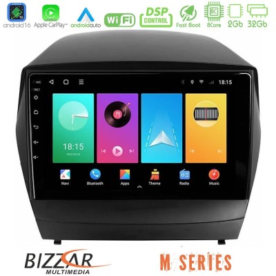 Bizzar M Series 8Core Android16 2+32GB Hyundai IX35 Auto A/C Navigation Multimedia Tablet 9"