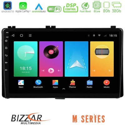 Bizzar M Series 8Core Android16 2+32GB Toyota Corolla/Auris 2017-2019 Navigat-ion Multimedia Tablet 9"