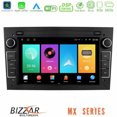 Bizzar MX Series Opel Astra/Corsa/Antara/Zafira 8core Android16 4+64GB Navigation Multimedia Deckless 7" με Carplay/AndroidAuto 