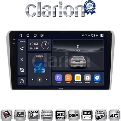 CLARION GL75025 Οθόνη OEM Multimedia Αυτοκινήτου για Toyota Avensis 20032008 (CarPlay/AndroidAuto/BT/GPS/WIFI/GPRS)