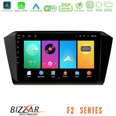 Bizzar F2 Series 8Core Android16 4+64GB VW Passat Navigation Multimedia Tablet 10"