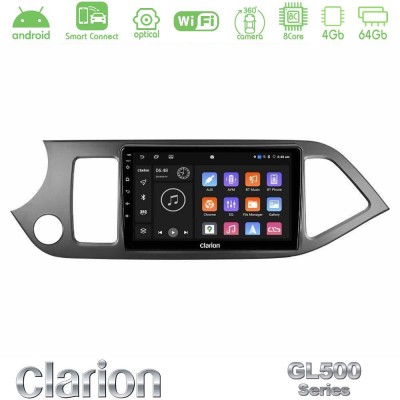 Clarion GL500 Series 8Core Android ClarionOS 4+64GB Kia Picanto Navigation Multimedia Tablet 9"
