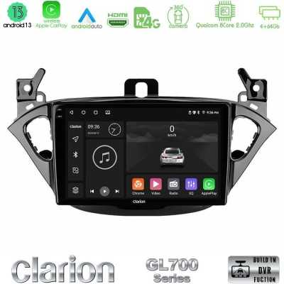Clarion GL700 Series 8Core Android ClarionOS 4+64GB Opel Corsa E/Adam Navigation Multimedia Tablet 9" Με Carplay & Android Auto