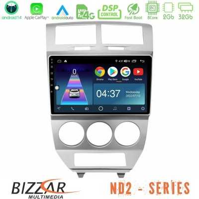 Bizzar ND2 Series 8Core Android14 2+32GB Dodge Caliber 2006-2011 Navigation Multimedia Tablet 10" Με Carplay & Android Auto