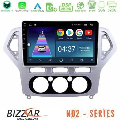 Bizzar ND2 Series 8Core Android14 2+32GB Ford Mondeo 2007-2010 Manual A/C Navigation Multimedia Tablet 10" Με Carplay & Android 