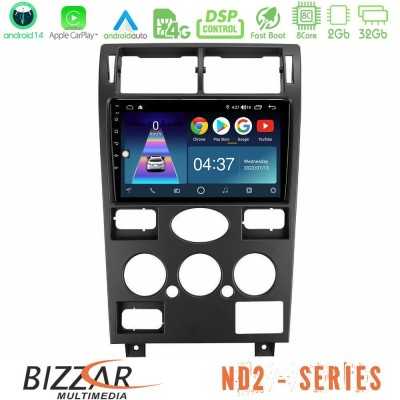 Bizzar ND2 Series 8Core Android14 2+32GB Ford Mondeo 2001-2004 Navigation Multimedia Tablet 9" Με Carplay & Android Auto