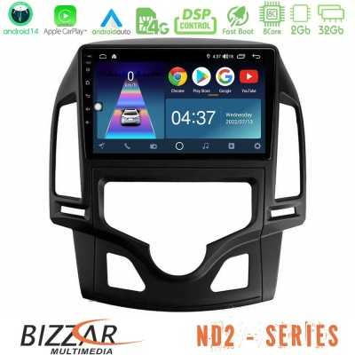 Bizzar ND2 Series 8Core Android14 2+32GB Hyundai i30 2007-2012 Auto A/C Navigation Multimedia Tablet 9" Με Carplay & Android Aut