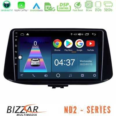 Bizzar ND2 Series 8Core Android14 2+32GB Hyundai i30 Navigation Multimedia Tablet 9" Με Carplay & Android Auto
