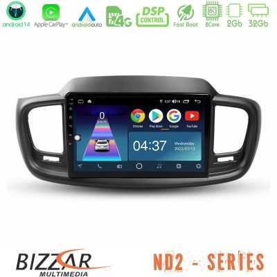 Bizzar ND2 Series 8Core Android14 2+32GB Kia Sorento 2018-2021 Navigation Multimedia Tablet 9" Με Carplay & Android Auto
