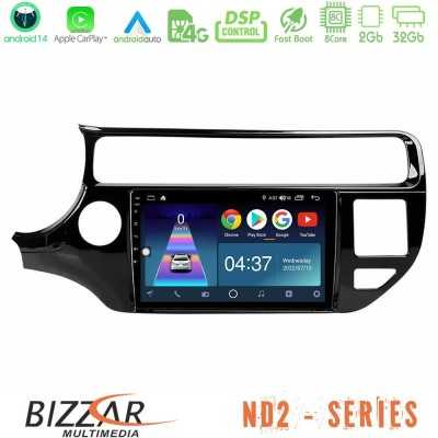 Bizzar ND2 Series 8Core Android14 2+32GB Kia Rio 2015-2017 Navigation Multimedia Tablet 9" Με Carplay & Android Auto