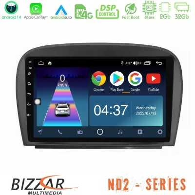 Bizzar ND2 Series 8Core Android14 2+32GB Mercedes SL Class 2005-2011 Navigation Multimedia Tablet 9" Με Carplay & Android Auto