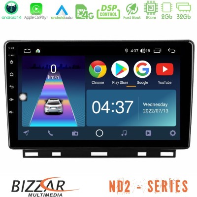 Bizzar ND2 Series 8Core Android14 2+32GB Renault Clio 5 2020-2024 Navigation Multimedia Tablet 9" Με Carplay & Android Auto