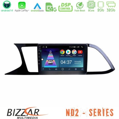 Bizzar ND2 Series 8Core Android14 2+32GB Seat Leon 2013 – 2019 Navigation Multimedia Tablet 9" Με Carplay & Android Auto