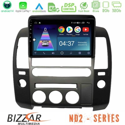 Bizzar ND2 Series 8Core Android14 2+32GB Nissan Navara D40 2006-2012 (με εργ.οθόνη) Navigation Multimedia Tablet 9" Με Carplay &