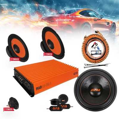 GAS-4CHPACK12SPL Πλήρες δυνατό ηχοσύστημα Gas Audio και δώρο kit καλωδίωσης GAS-4CHPACK12SPL Πλήρες δυνατό ηχοσύστημα Gas Audio και δώρο kit καλωδίωσης
