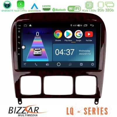 Bizzar LQ Series 4Core Android14 2+32GB Mercedes S Class 1999-2004 (W220) Navigation Multimedia Tablet 9" Με Carplay & Android A