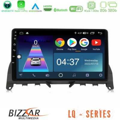 Bizzar LQ Series 4Core Android14 2+32GB Mercedes C Class W204 Navigation Multimedia Tablet 9" Με Carplay & Android Auto