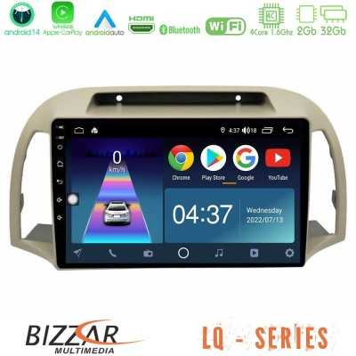 Bizzar LQ Series 4Core Android14 2+32GB Nissan Micra K12 2002-2010 Navigation Multimedia Tablet 9" Με Carplay & Android Auto