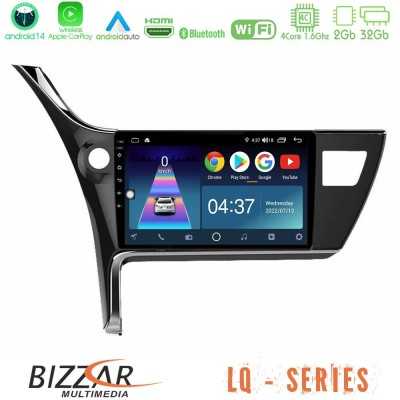 Bizzar LQ Series 4Core Android14 2+32GB Toyota Corolla 2017-2018 Navigation Multimedia Tablet 10" Με Carplay & Android Auto