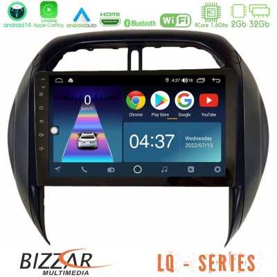 Bizzar LQ Series 4Core Android14 2+32GB Toyota RAV4 2001-2005 (Auto A/C) Navigation Multimedia Tablet 9" Με Carplay & Android Au